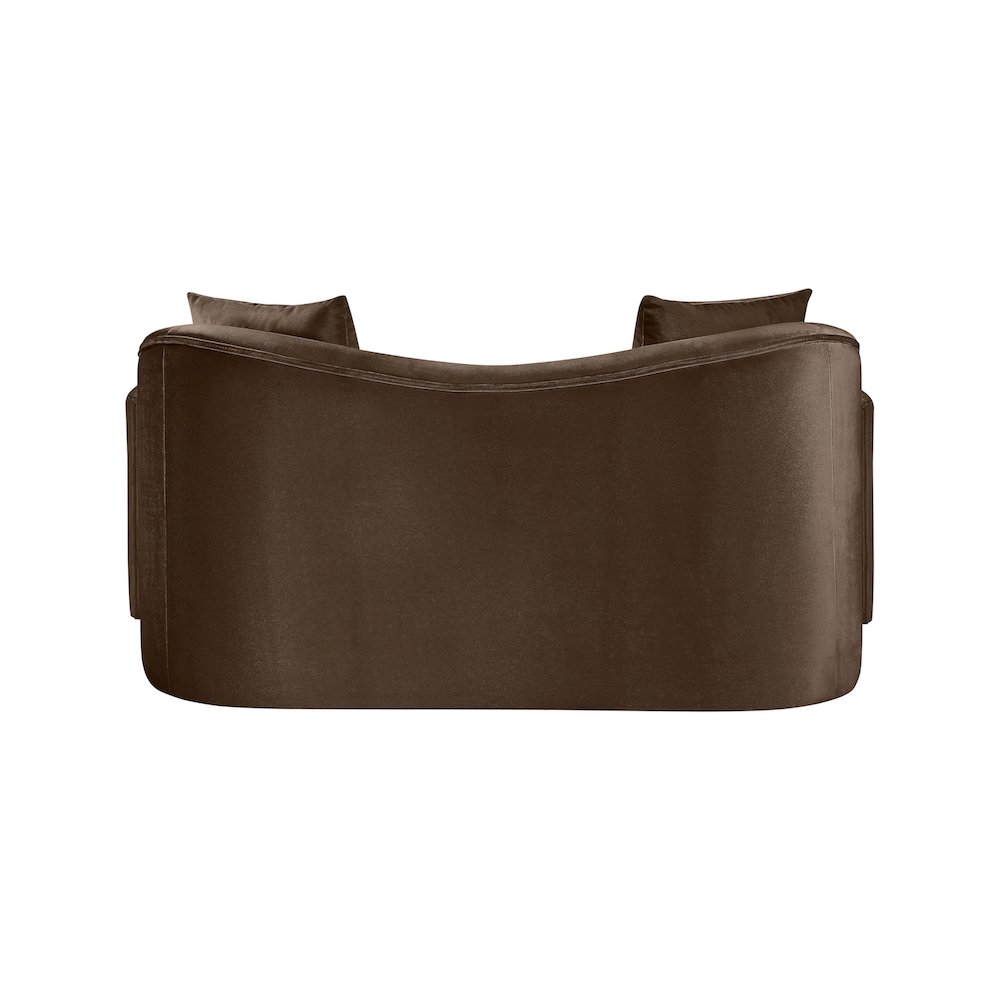 Destin Brown Velvet Loveseat. Picture 4