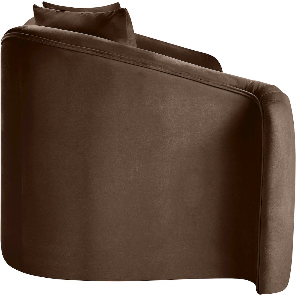Destin Brown Velvet Loveseat. Picture 6
