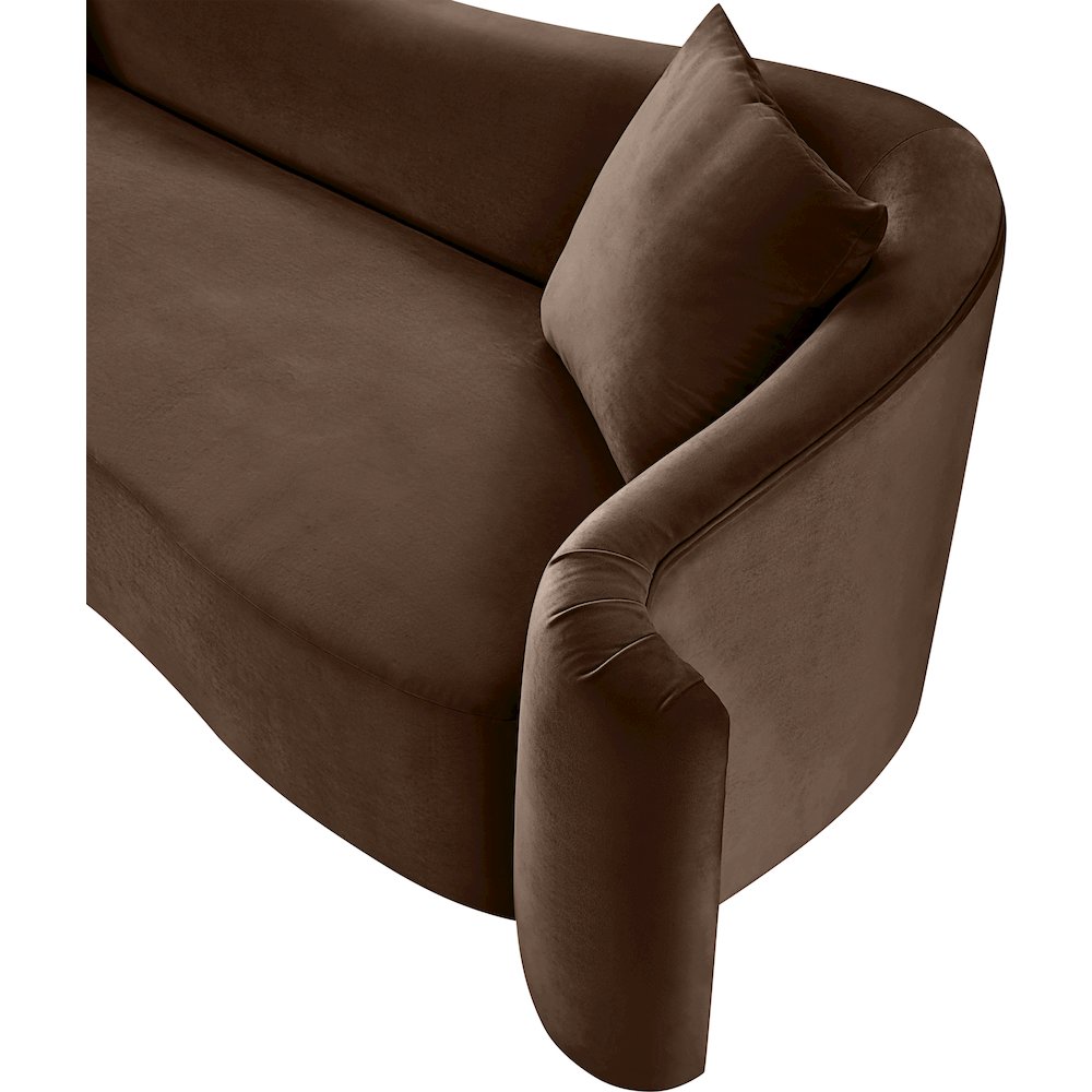 Destin Brown Velvet Sofa. Picture 11