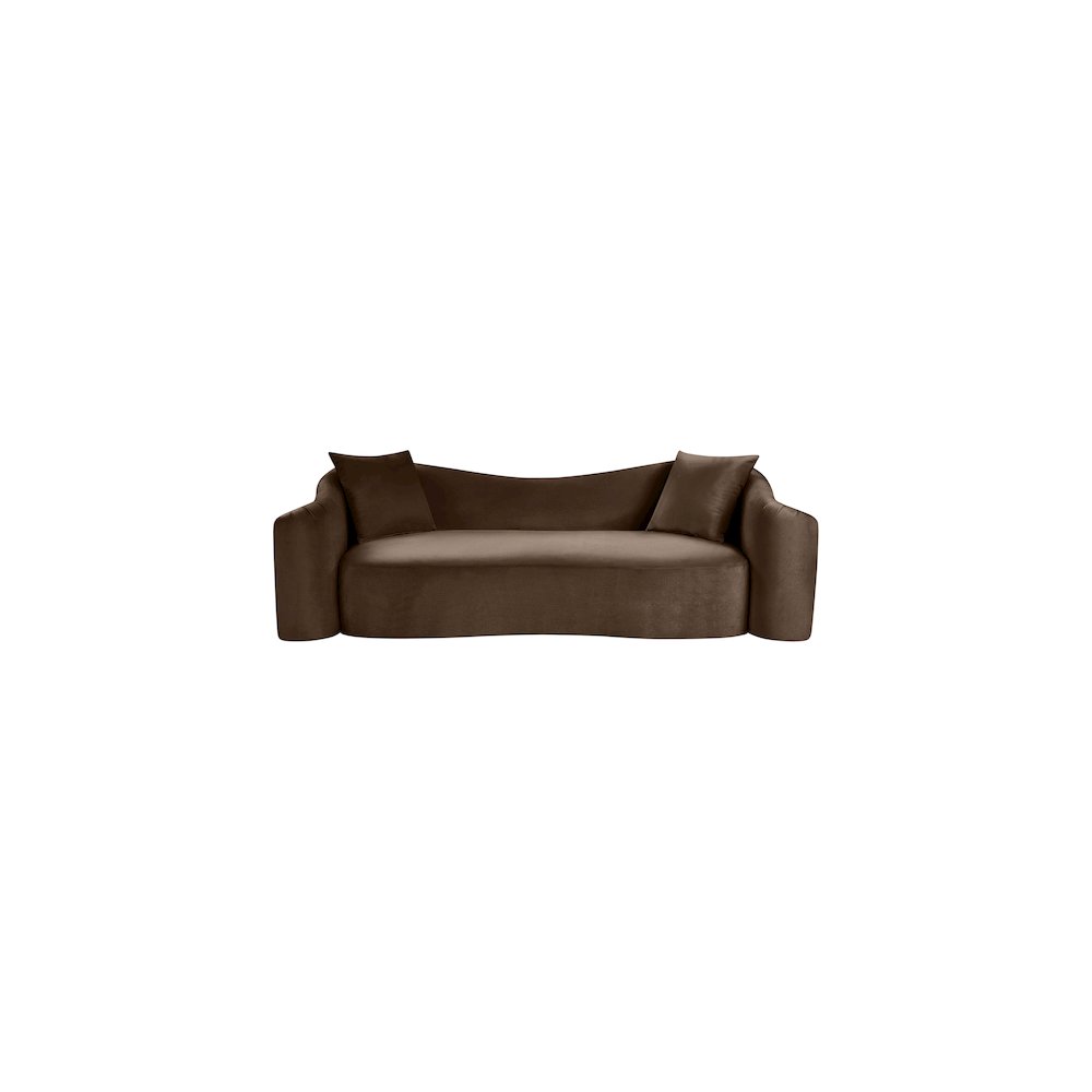 Destin Brown Velvet Sofa. Picture 2