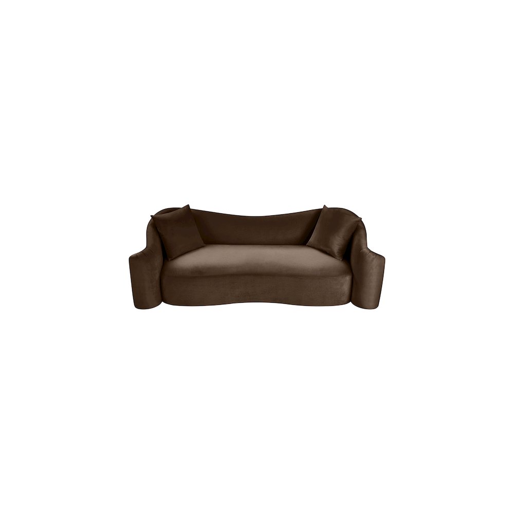 Destin Brown Velvet Sofa. Picture 3