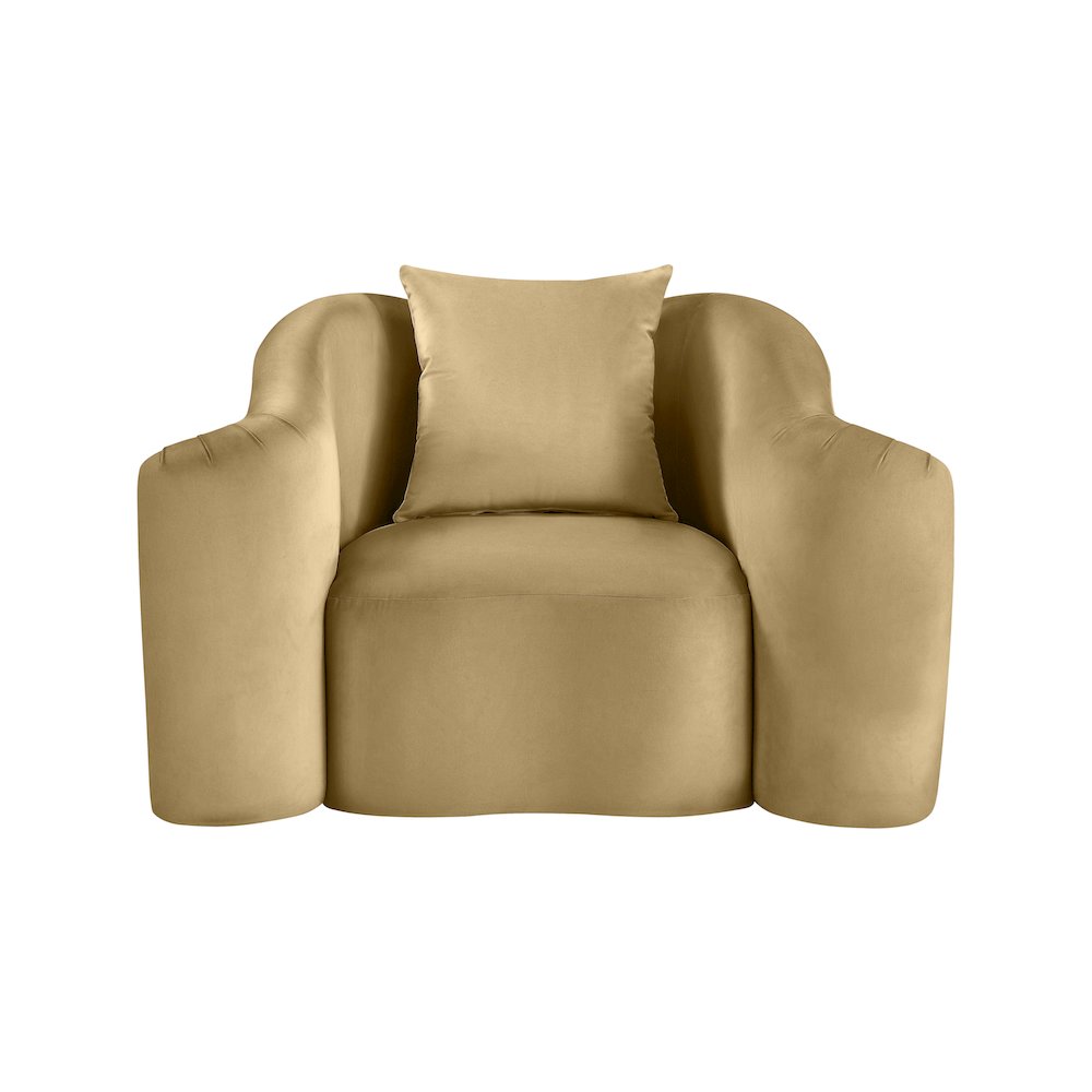 Destin Camel Velvet Chair. Picture 2