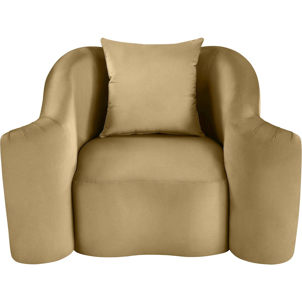 Destin Camel Velvet Chair. Picture 3