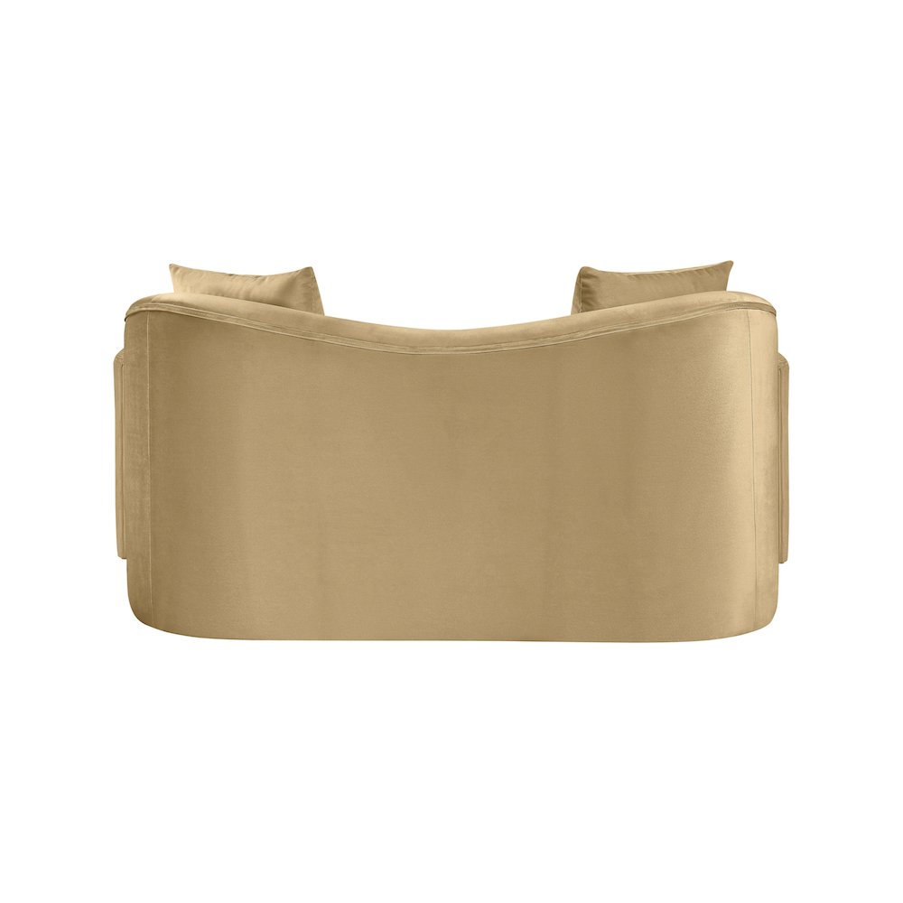 Destin Camel Velvet Loveseat. Picture 4