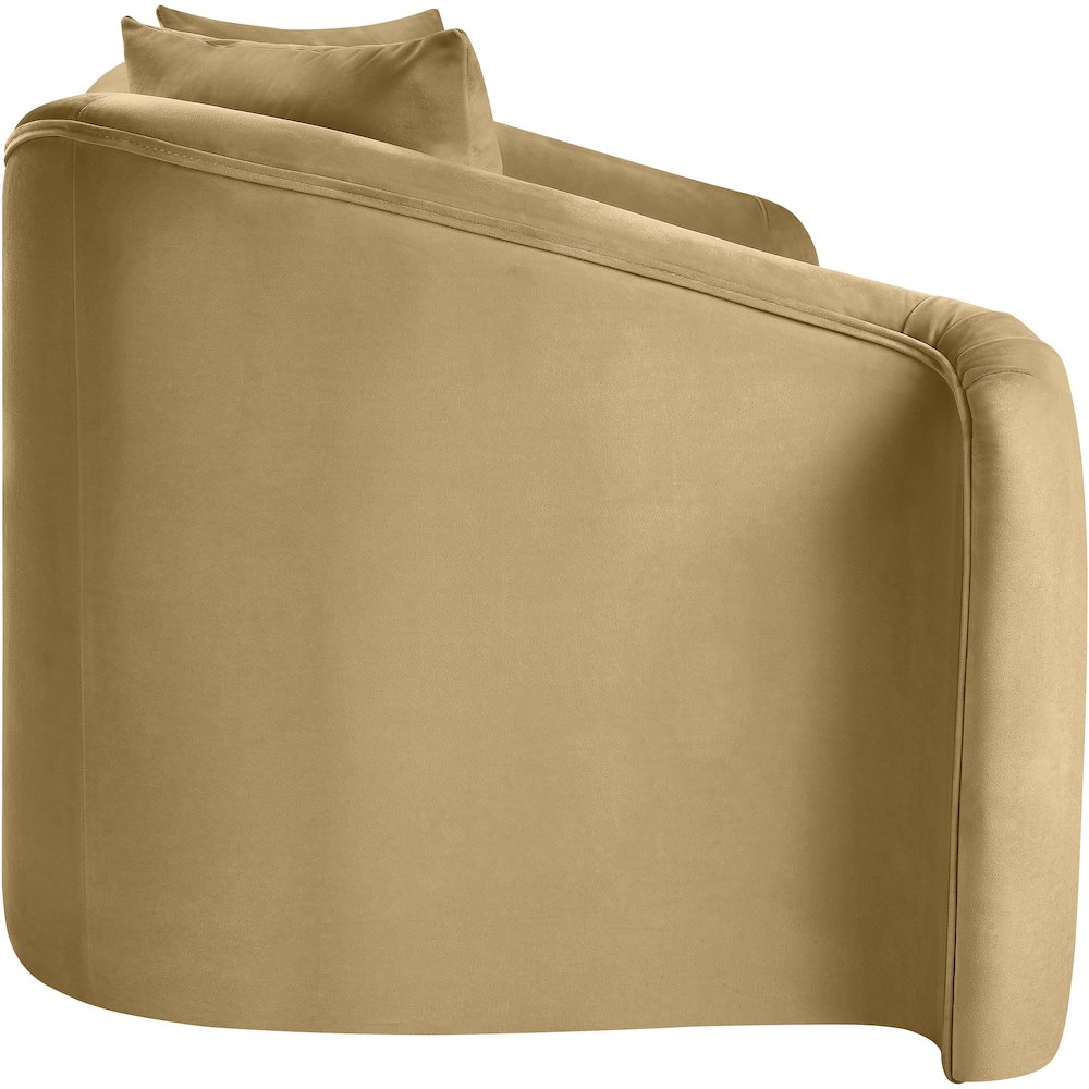 Destin Camel Velvet Loveseat. Picture 6