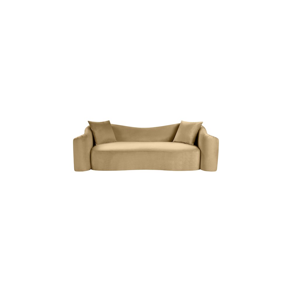Destin Camel Velvet Sofa. Picture 2
