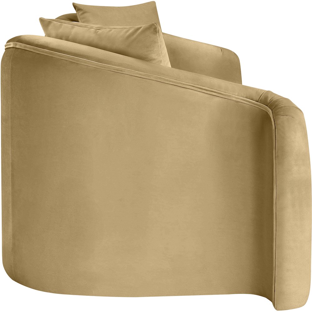 Destin Camel Velvet Sofa. Picture 6