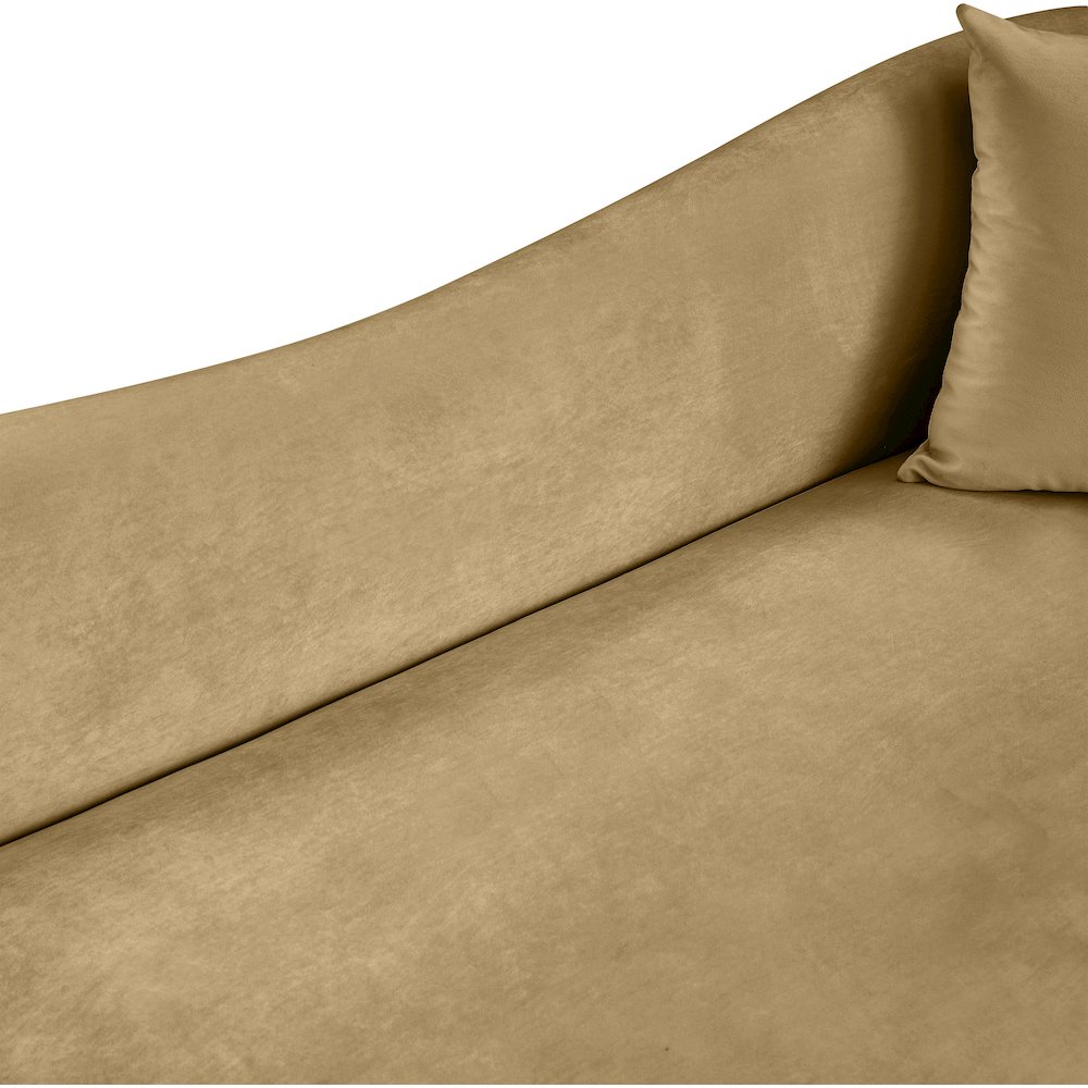Destin Camel Velvet Sofa. Picture 7