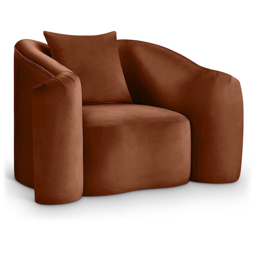 Destin Cognac Velvet Chair. Picture 1