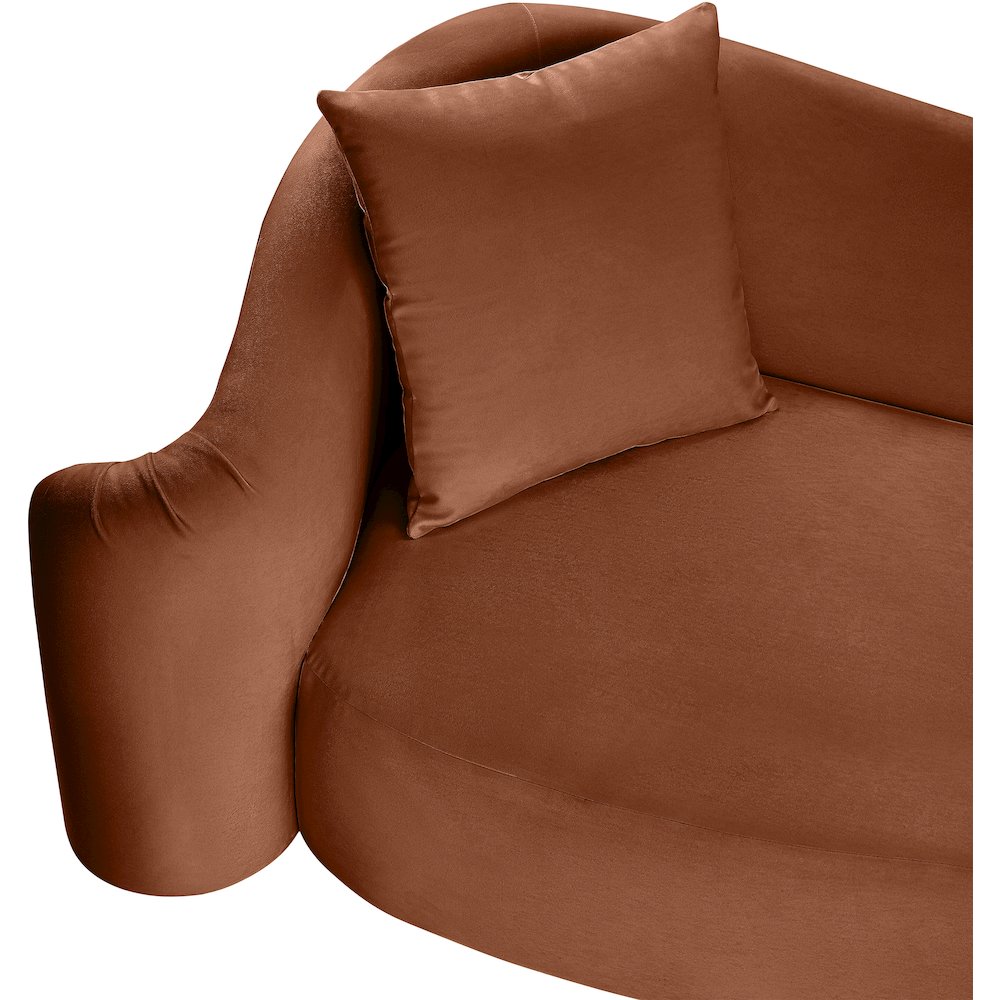 Destin Cognac Velvet Chair. Picture 9