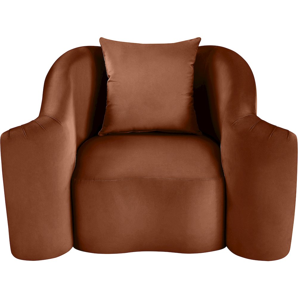 Destin Cognac Velvet Chair. Picture 3