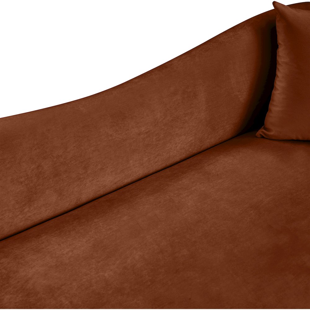 Destin Cognac Velvet Loveseat. Picture 7
