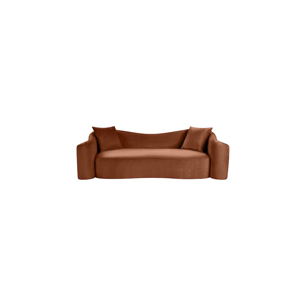 Destin Cognac Velvet Sofa. Picture 2