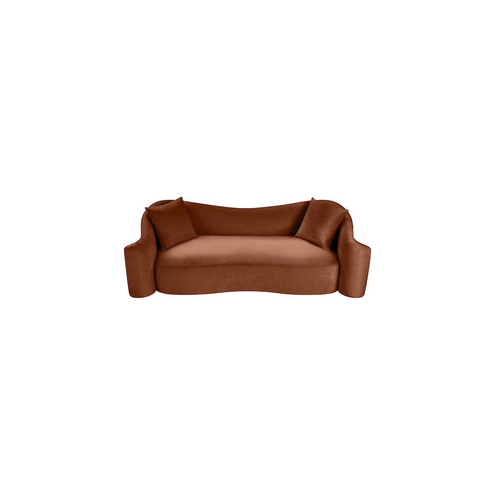 Destin Cognac Velvet Sofa. Picture 3