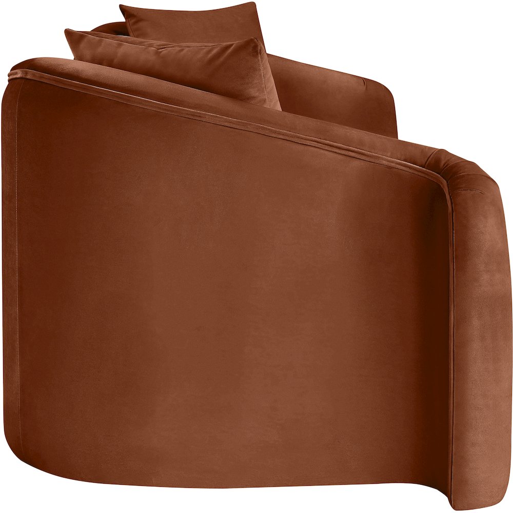 Destin Cognac Velvet Sofa. Picture 6