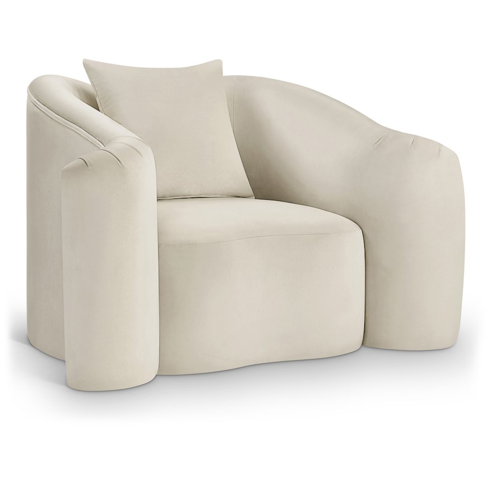 Destin Cream Velvet Chair. Picture 1
