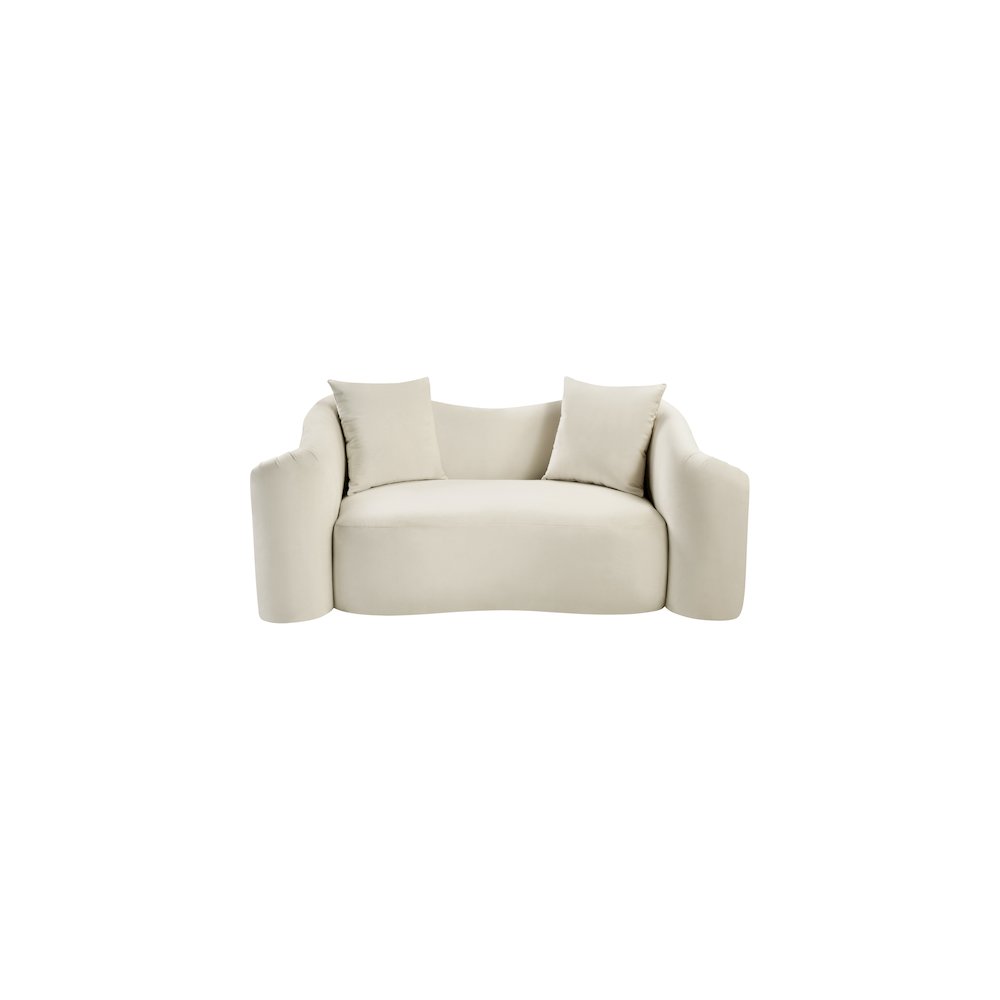 Destin Cream Velvet Loveseat. Picture 2