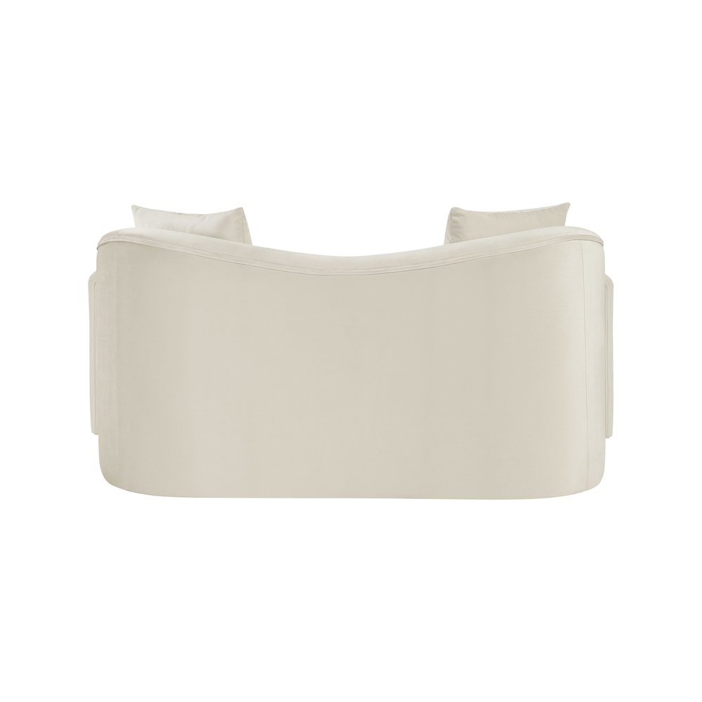 Destin Cream Velvet Loveseat. Picture 4