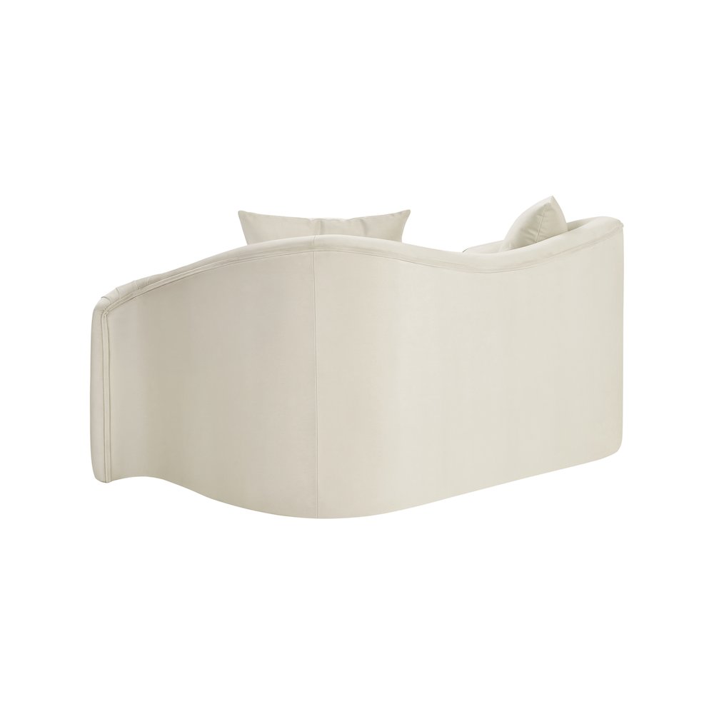 Destin Cream Velvet Loveseat. Picture 5