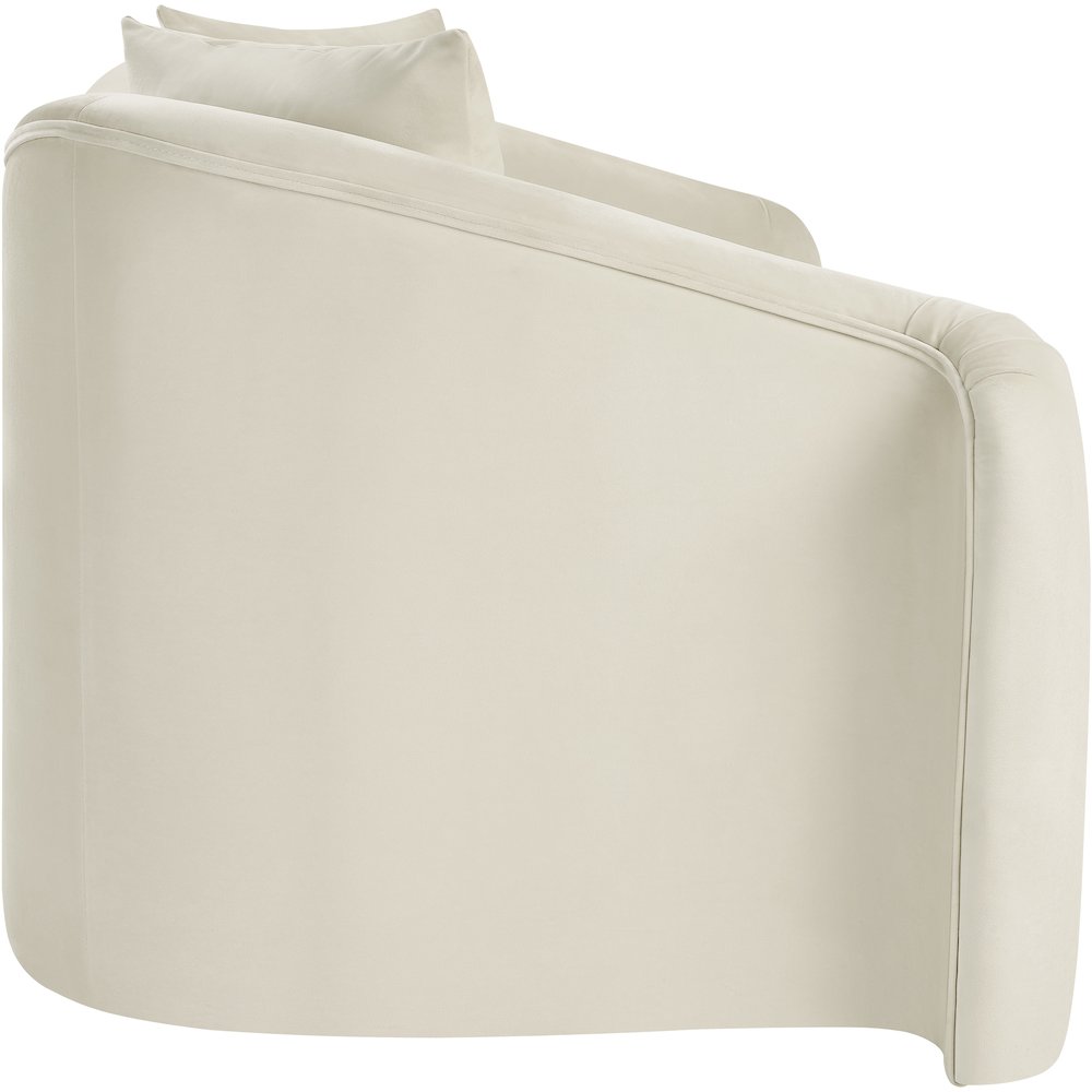 Destin Cream Velvet Loveseat. Picture 6