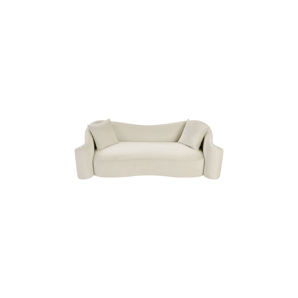 Destin Cream Velvet Sofa. Picture 3