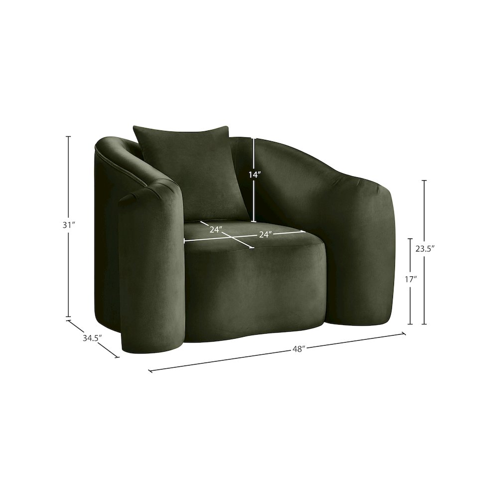 Destin Green Velvet Chair. Picture 17