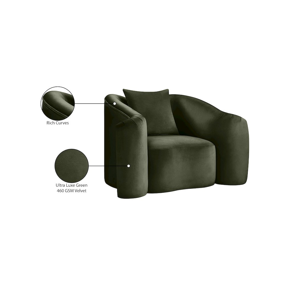 Destin Green Velvet Chair. Picture 18