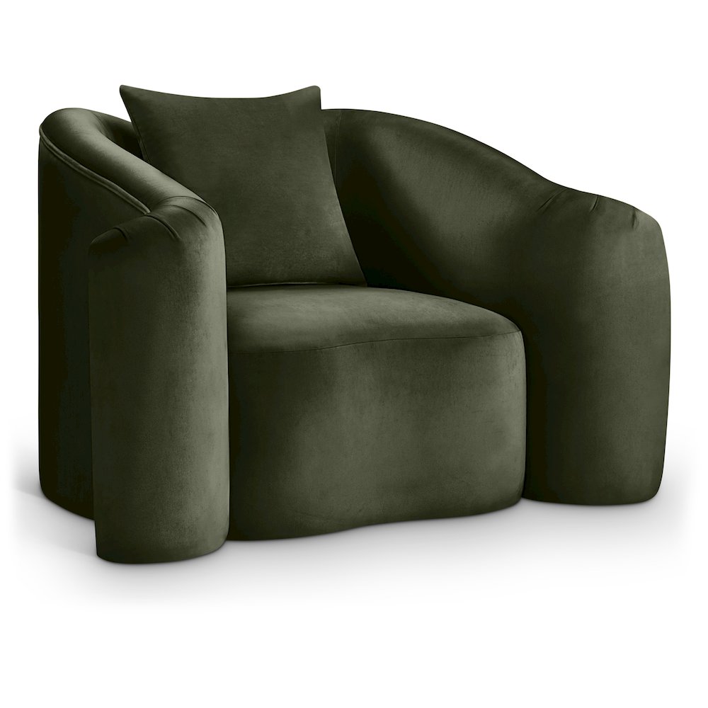 Destin Green Velvet Chair. Picture 1