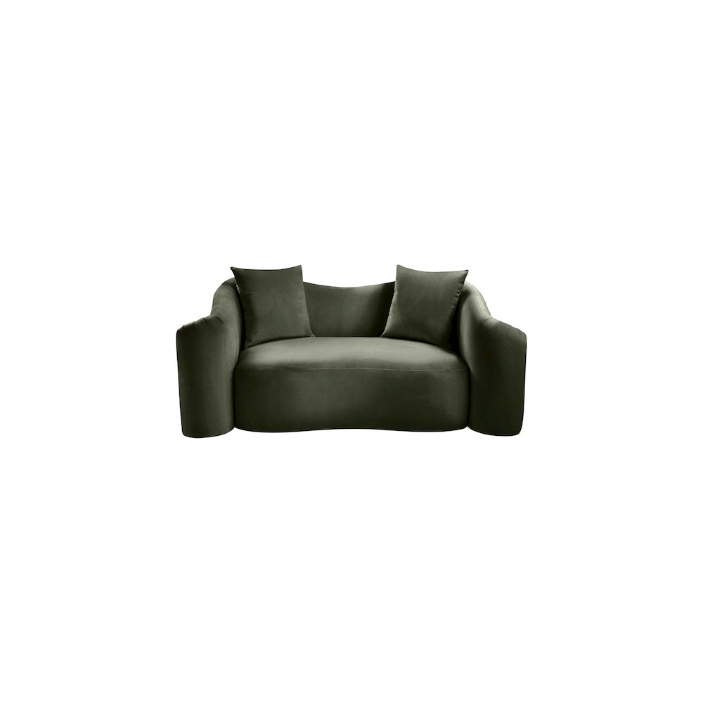Destin Green Velvet Loveseat. Picture 2