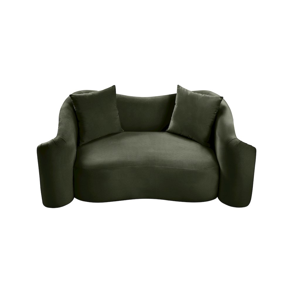 Destin Green Velvet Loveseat. Picture 3