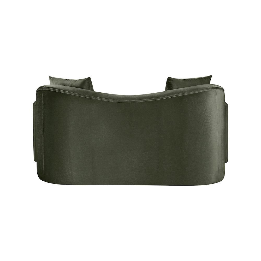 Destin Green Velvet Loveseat. Picture 4