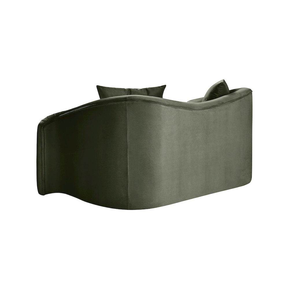 Destin Green Velvet Loveseat. Picture 5
