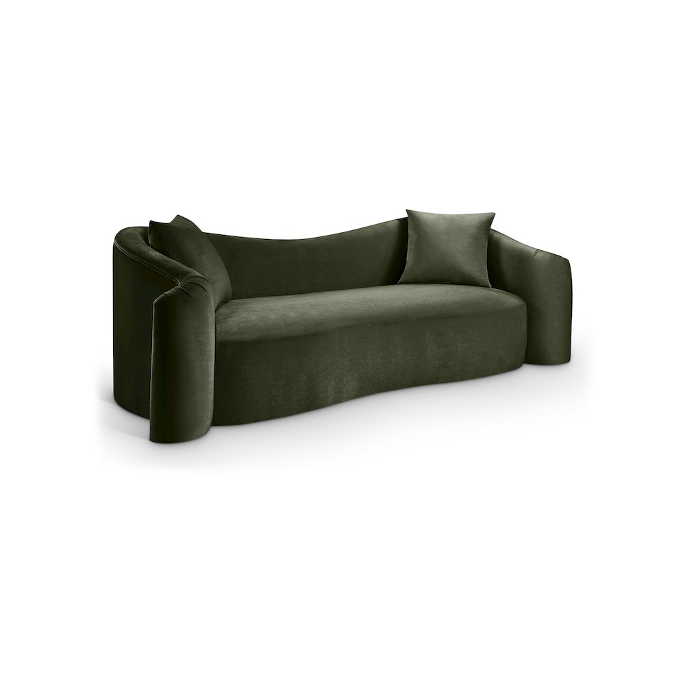 Destin Green Velvet Sofa. Picture 1