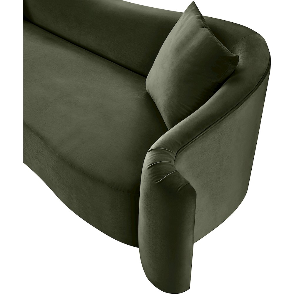 Destin Green Velvet Sofa. Picture 11