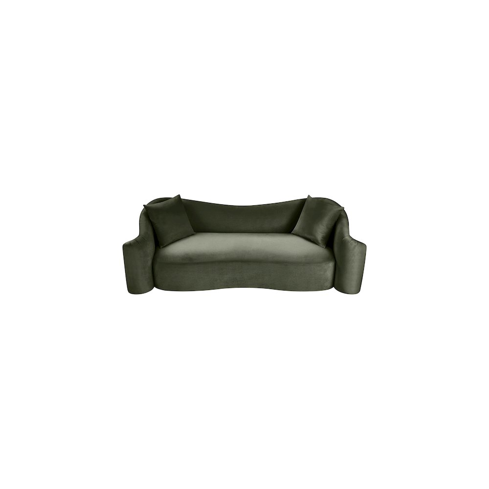 Destin Green Velvet Sofa. Picture 3