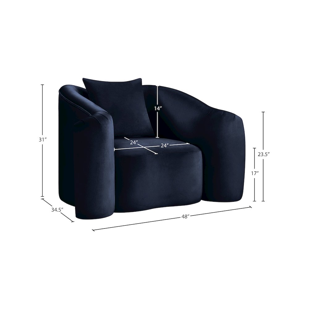 Destin Navy Velvet Chair. Picture 17
