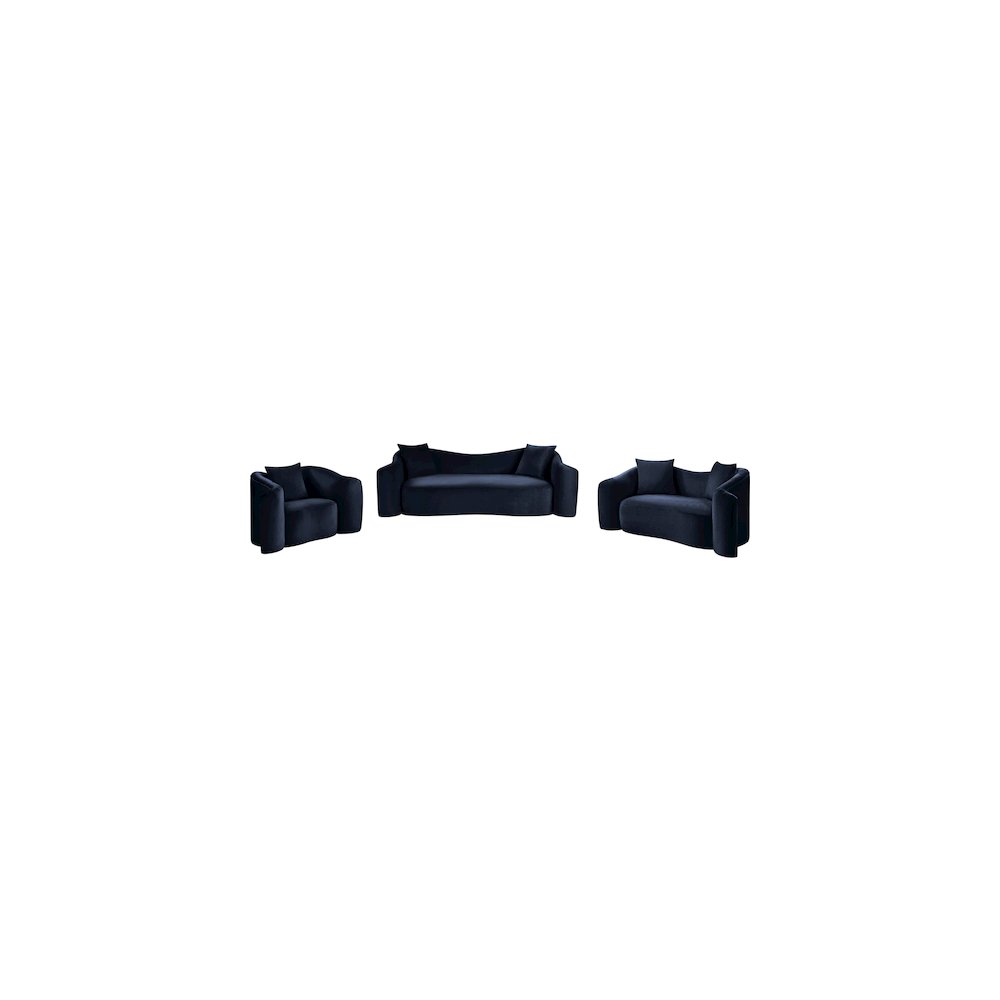 Destin Navy Velvet Loveseat. Picture 14