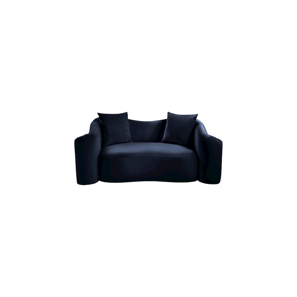 Destin Navy Velvet Loveseat. Picture 2