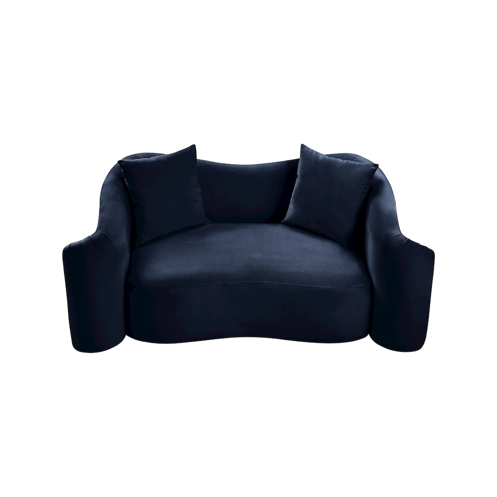 Destin Navy Velvet Loveseat. Picture 3
