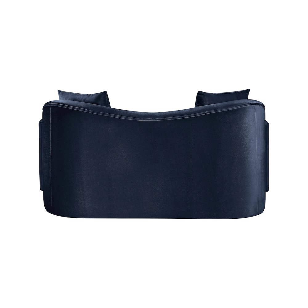 Destin Navy Velvet Loveseat. Picture 4