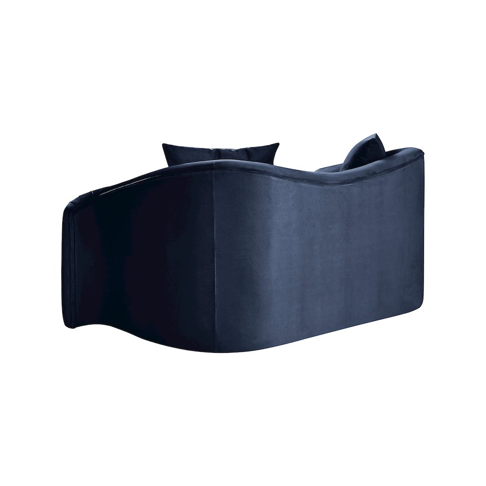 Destin Navy Velvet Loveseat. Picture 5