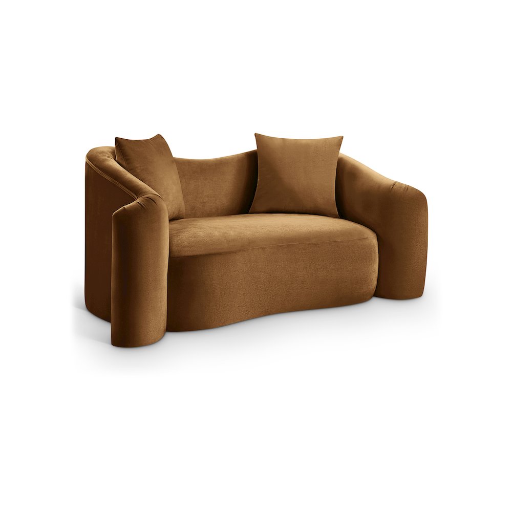 Destin Saddle Velvet Loveseat. Picture 1