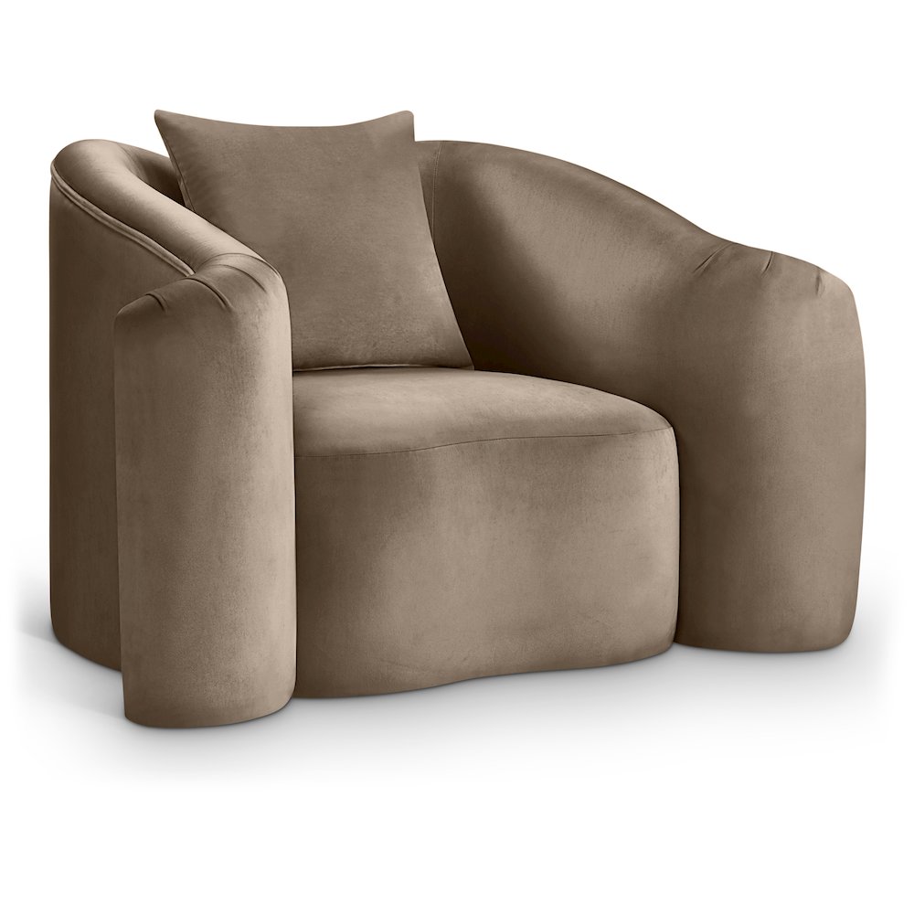 Destin Taupe Velvet Chair. Picture 1