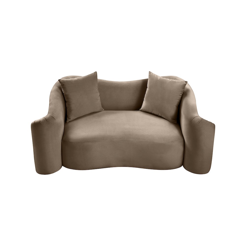 Destin Taupe Velvet Loveseat. Picture 3