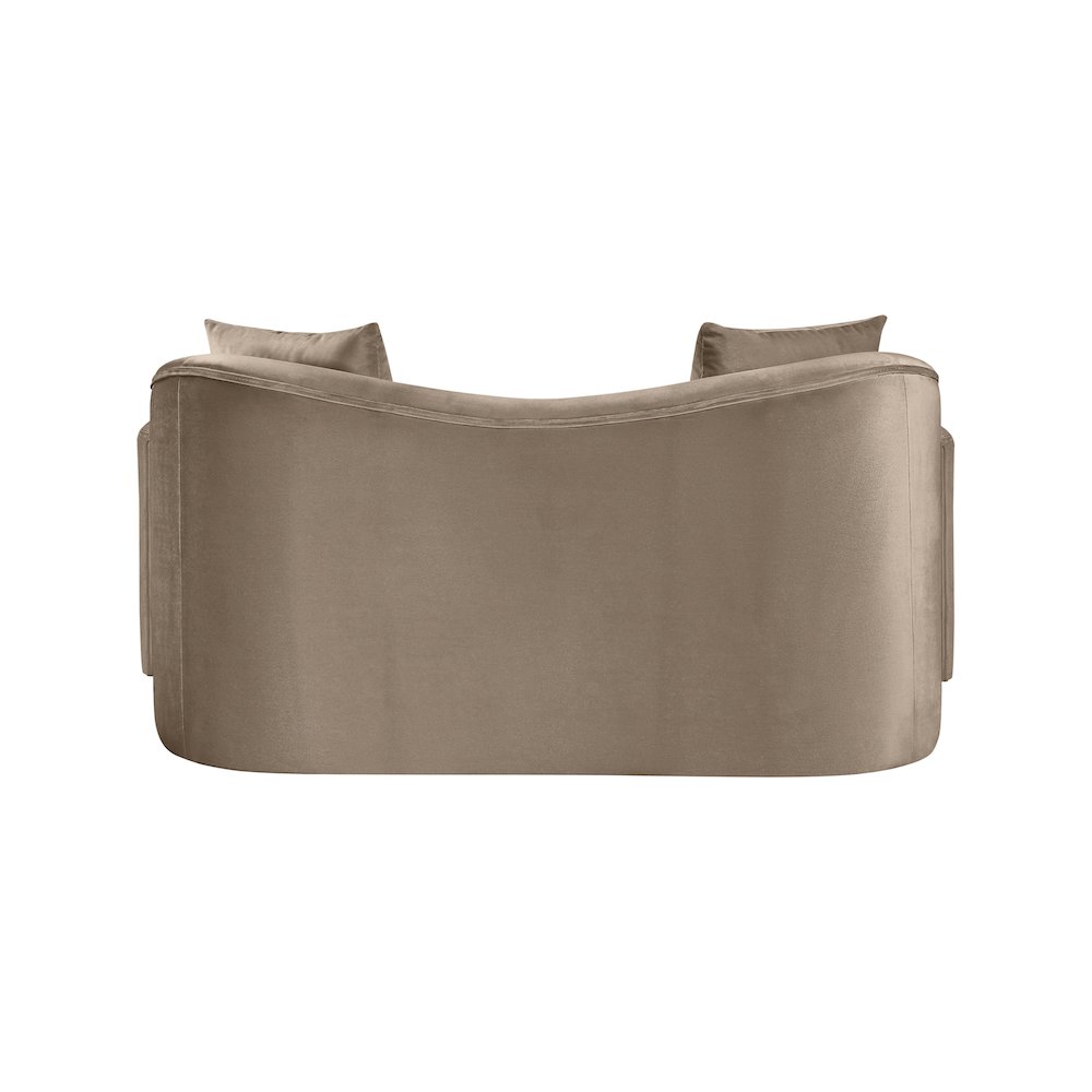 Destin Taupe Velvet Loveseat. Picture 4