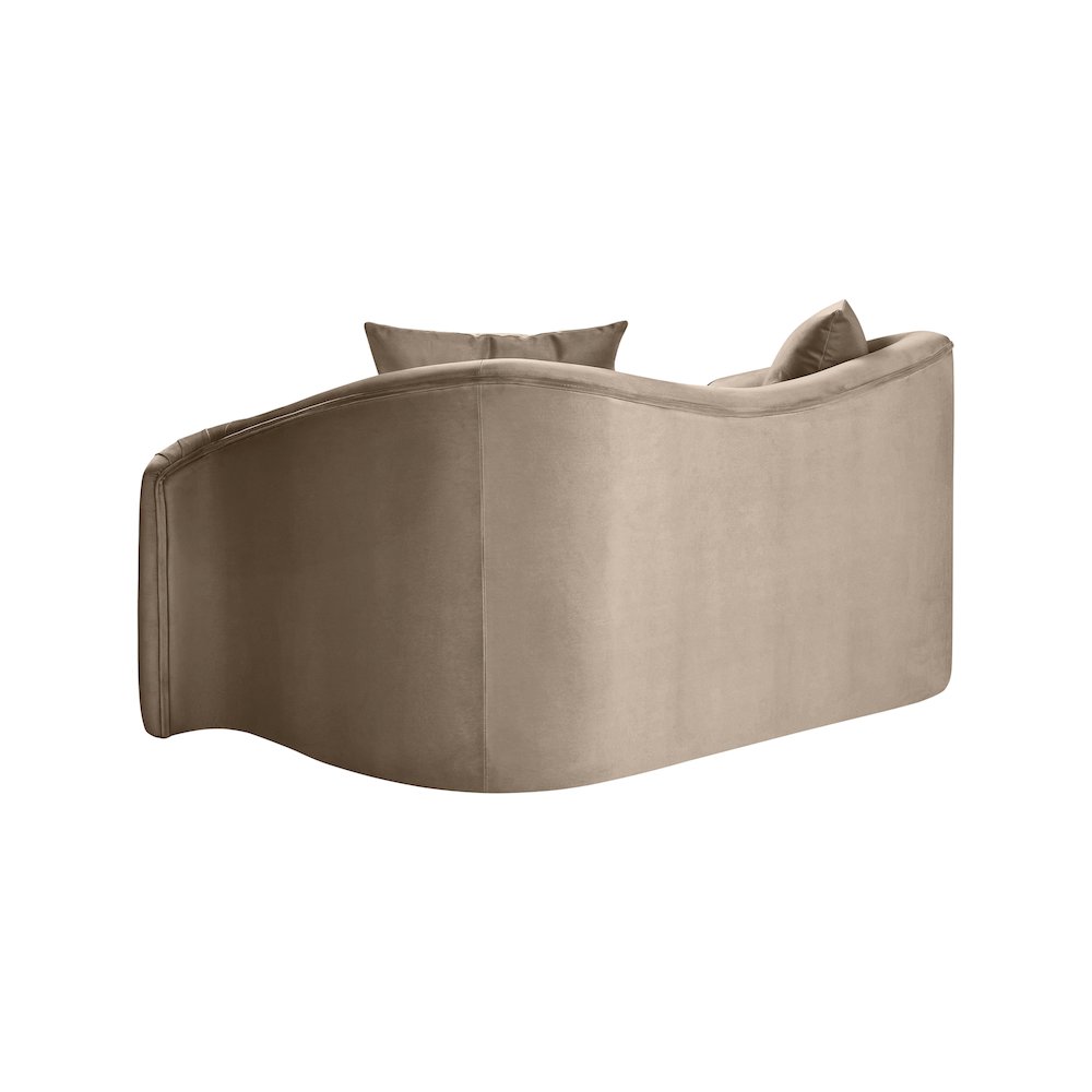 Destin Taupe Velvet Loveseat. Picture 5