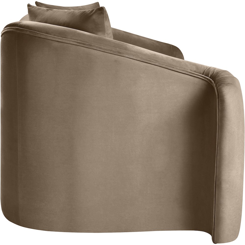 Destin Taupe Velvet Loveseat. Picture 6