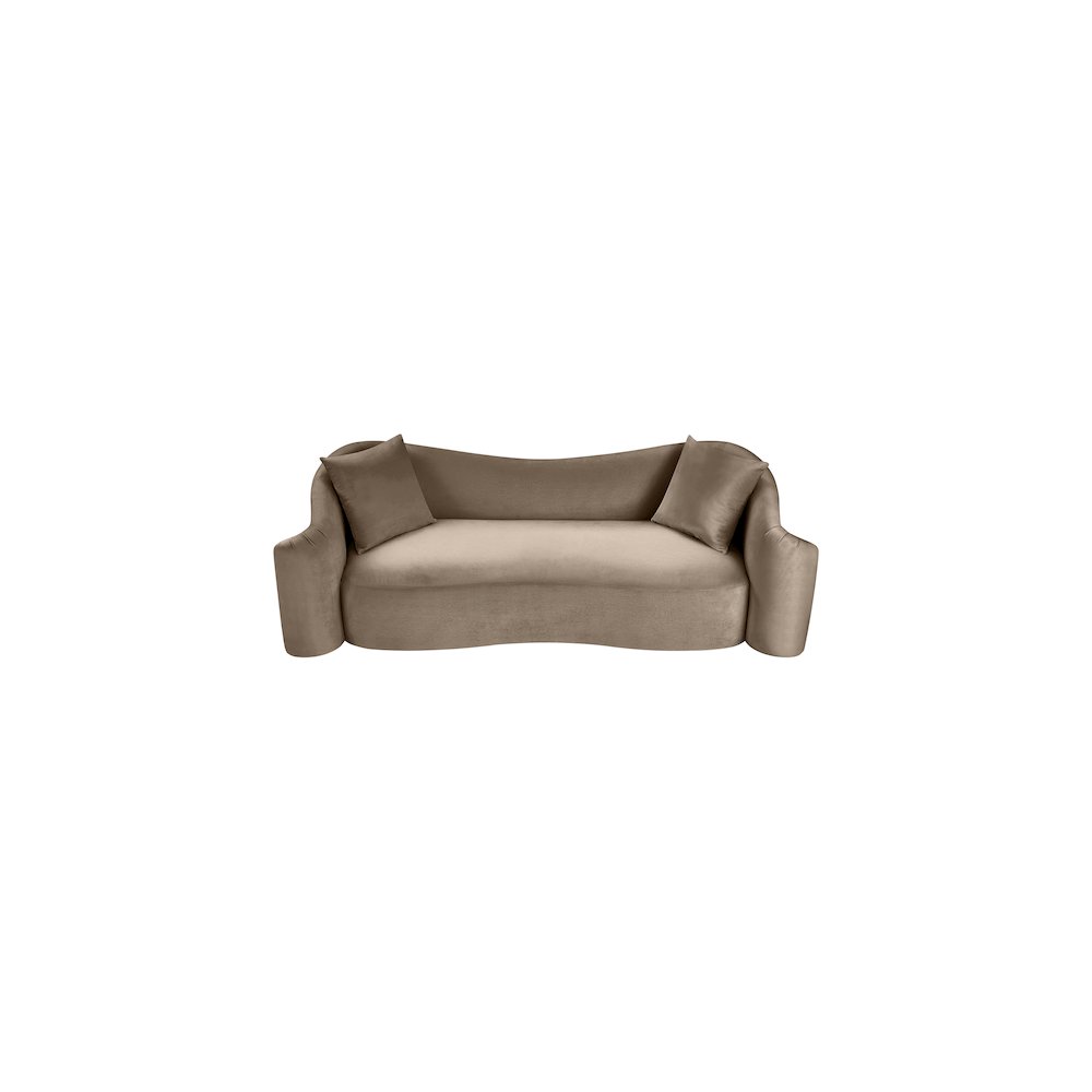 Destin Taupe Velvet Sofa. Picture 3