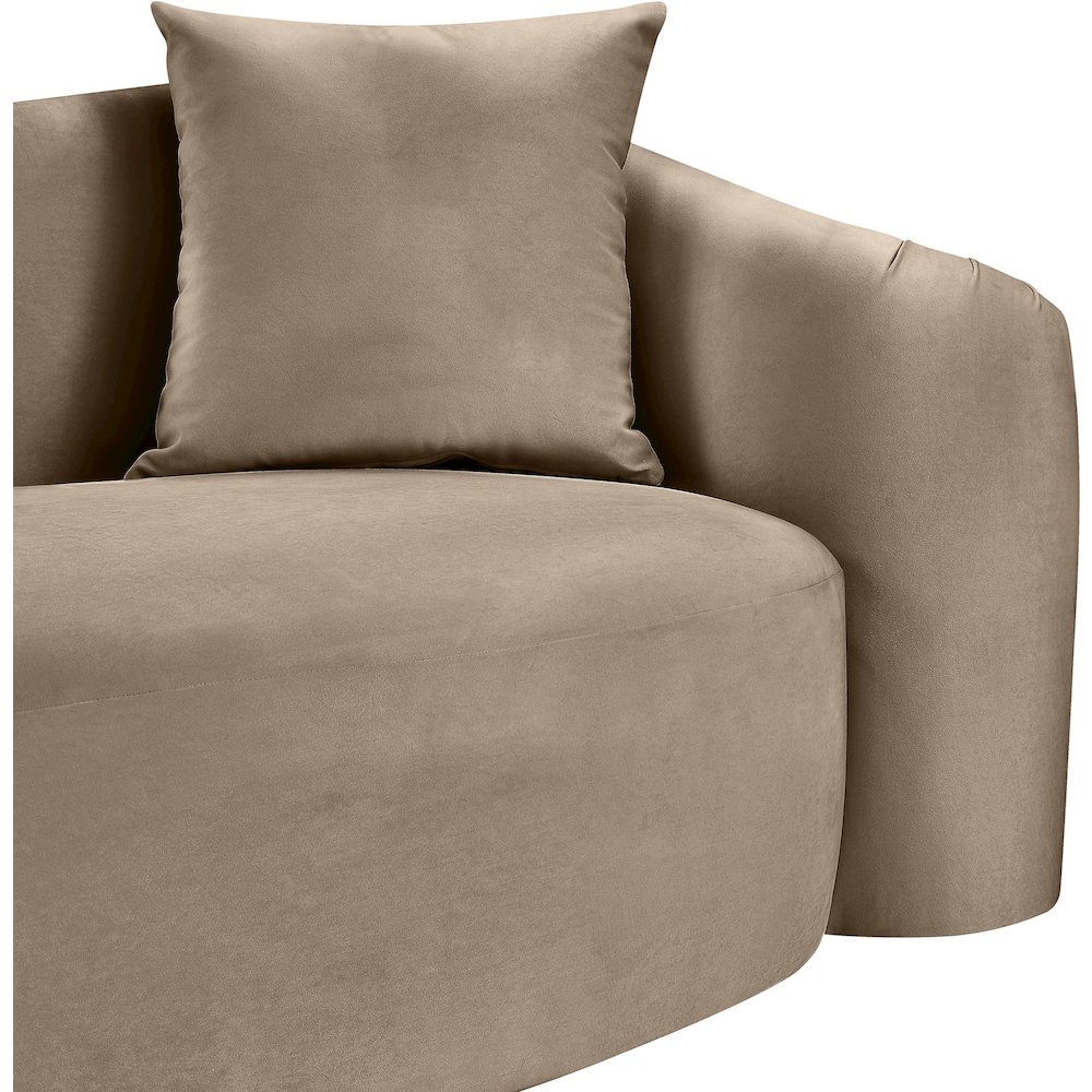 Destin Taupe Velvet Sofa. Picture 8