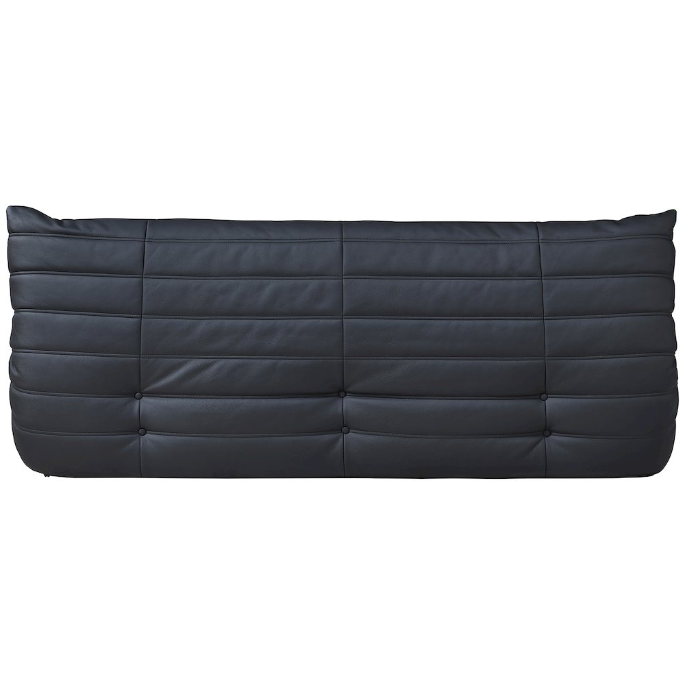 Relax 77.75" Black Vegan Leather Upholstered Sofa. Picture 3